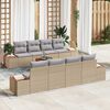vidaXL Ensemble de canap&eacute; de jardin 9 pcs Beige Poly rotin