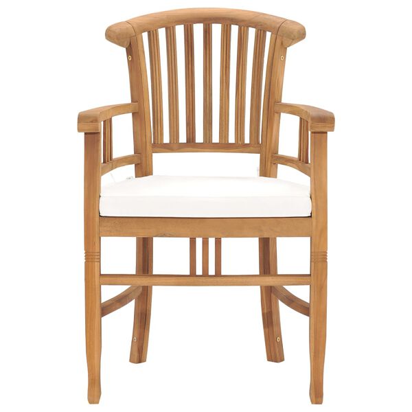 vidaXL Ensemble &agrave; manger de jardin 5pcs avec coussins bois teck solide