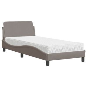 vidaXL Lit avec matelas Dover taupe 80x200 cm tissu