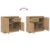 vidaXL Buffet avec tiroir ch&ecirc;ne artisanal 71x35x65 cm bois ing&eacute;nierie