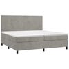 vidaXL Sommier &agrave; lattes de lit et matelas Gris clair 200x200cm Velours