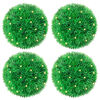 vidaXL Boules de buis artificielles avec lumi&egrave;res LED 4 pcs vert 12 cm