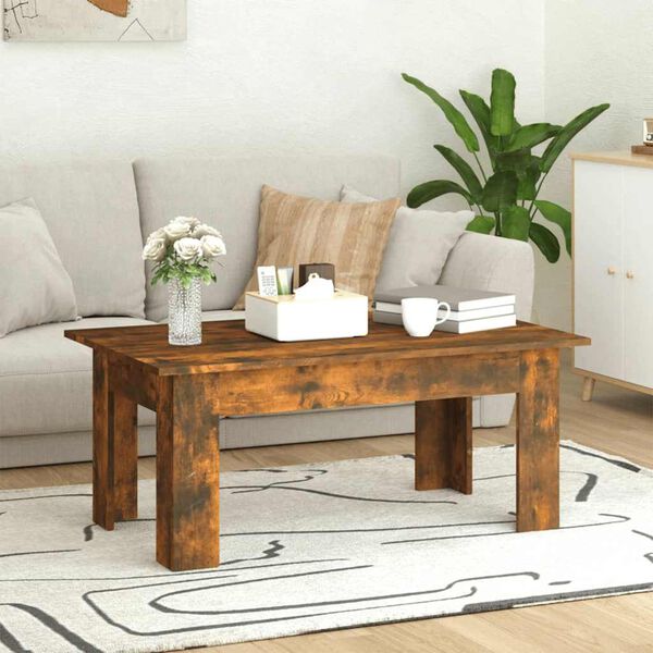 vidaXL Table basse Ch&ecirc;ne fum&eacute; 100x60x42 cm Bois d'ing&eacute;nierie