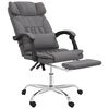 vidaXL Fauteuil de massage inclinable de bureau Gris Similicuir