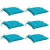 vidaXL Coussins de chaise lot de 6 turquoise 40x40x7 cm tissu