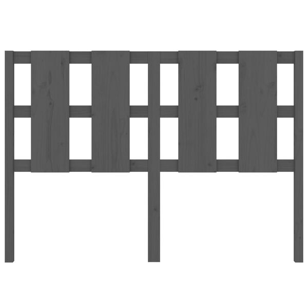 vidaXL T&ecirc;te de lit Gris 125,5x4x100 cm Bois massif de pin