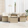 vidaXL Ensemble de canap&eacute; de jardin 7 pcs Beige Poly Rattan