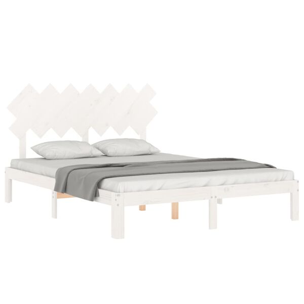 vidaXL Cadre de lit sans matelas blanc 140x200 cm bois de pin massif