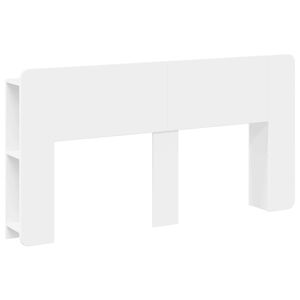 vidaXL Cabinet de T&ecirc;te de Lit avec stockage Blanc Bois d'ing&eacute;nierie