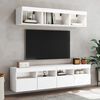 vidaXL Meubles TV muraux avec lumi&egrave;res LED 2 pcs blanc 80x30x40 cm