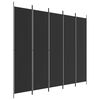 vidaXL Cloison de s&eacute;paration 5 panneaux Noir 250x220 cm Tissu