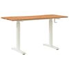 vidaXL Bureau Blanc et Brun Clair 140 x 60 cm Bois de ch&ecirc;ne massif