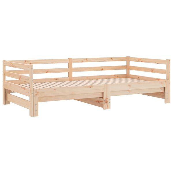 vidaXL Lit de jour et lit gigogne sans matelas 90x200 cm bois massif