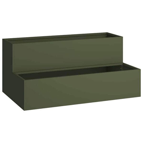 vidaXL Cache-pot de jardin Vert olive 100 x 60 x 45 cm