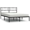 vidaXL Cadre de lit m&eacute;tal sans matelas et t&ecirc;te de lit noir 160x200 cm