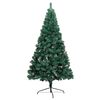 vidaXL Demi-arbre de No&euml;l artificiel pr&eacute;-&eacute;clair&eacute; et boules vert 210 cm