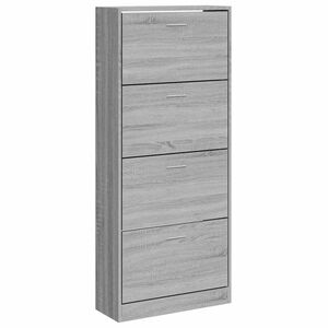 vidaXL Armoire &agrave; chaussures Sonoma gris 63x24x147 cm Bois d'ing&eacute;nierie