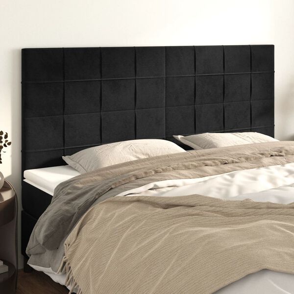 vidaXL Tête de lit Noir 160x5x118/128 cm Velours