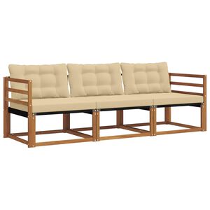 vidaXL Ensemble de canap&eacute;s d'ext&eacute;rieur 3 pc 3 place Naturel et Beige