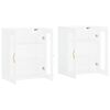 vidaXL Armoires murales 2 pcs blanc bois d'ing&eacute;nierie
