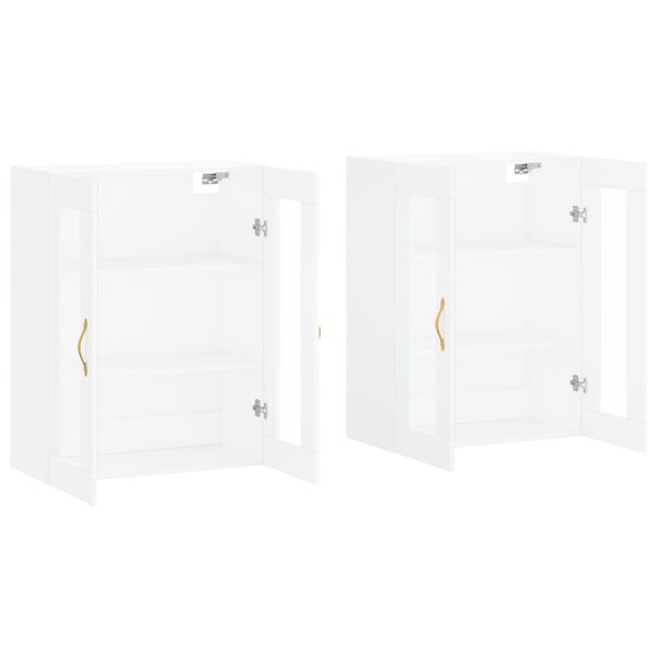 vidaXL Armoires murales 2 pcs blanc bois d'ing&eacute;nierie