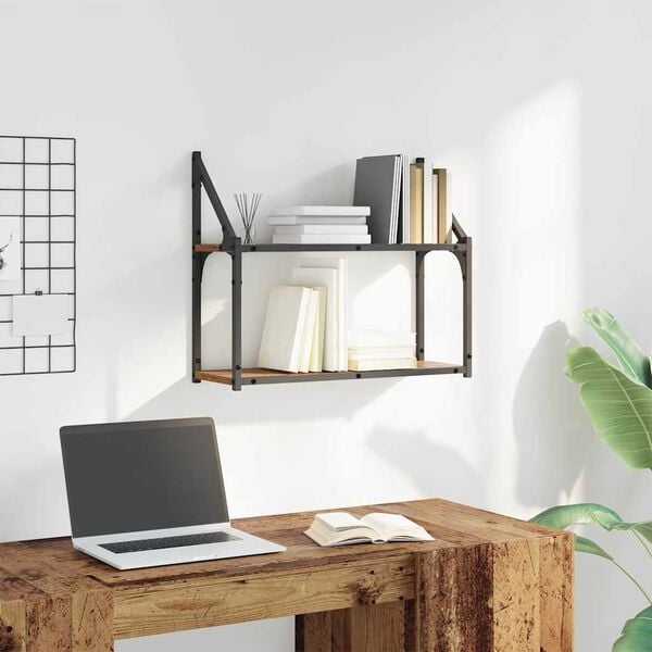 vidaXL &Eacute;tag&egrave;re Murale Bois ancien 60 x 21 x 51 cm Bois d'ing&eacute;nierie