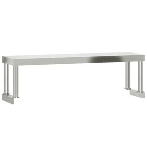 vidaXL &Eacute;tag&egrave;re de table de travail 110x30x35 cm inox
