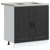 vidaXL Meuble sous &eacute;vier Porto 2 pc Noir 80 x 46 x 81,5 cm