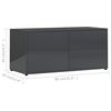 vidaXL Meuble TV Gris brillant 80x34x36 cm Bois d'ingénierie