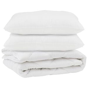 vidaXL Couette avec oreiller 3 pcs Blanc Microfibre