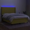 vidaXL Sommier &agrave; lattes de lit matelas LED Vert 140x200 cm Tissu