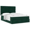 vidaXL Cadre de lit ottoman avec matelas vert fonc&eacute; 140x190 cm velours