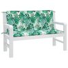 vidaXL Coussins de banc de jardin lot de 2 motif de feuilles