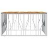 vidaXL Table basse argent&eacute; acier inoxydable et bois massif d'acacia