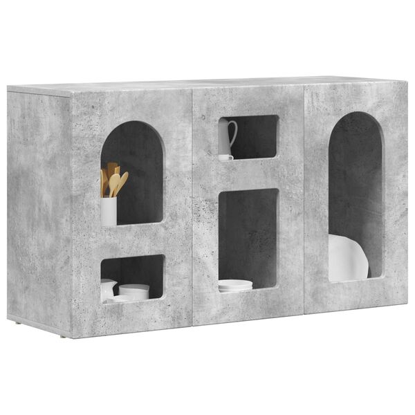 vidaXL Buffet Gris b&eacute;ton 100 x 35 x 59 cm Bois d'ing&eacute;nierie