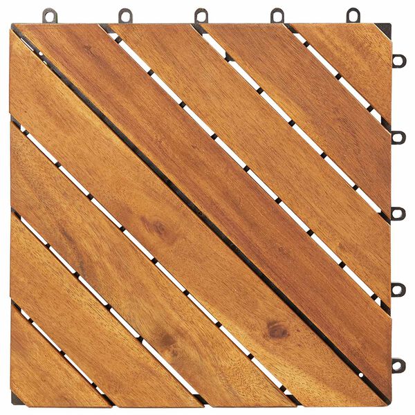 vidaXL Carreau de terrasse 10 pcs Marron 30 x 30 cm Bois d'acacia