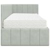 vidaXL Cadre de lit d'angle avec matelas 2 pcs Gris clair Velours