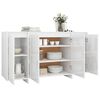 vidaXL Buffet blanc brillant 135x41x75 cm bois d'ing&eacute;nierie