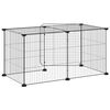 vidaXL Cage animaux de compagnie à 8 panneaux et porte Noir 35x35 cm
