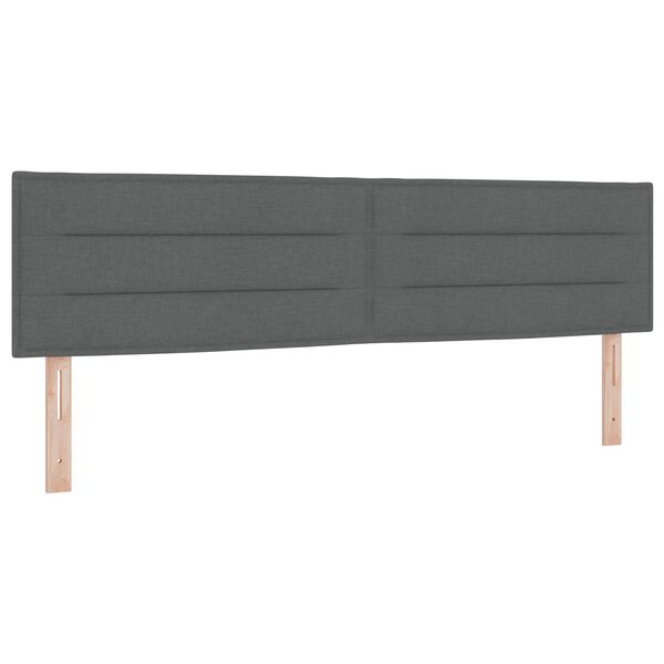 vidaXL T&ecirc;te de lit LED avec t&ecirc;te de lit Gris fonc&eacute; 180 cm Polyester