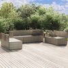 vidaXL Salon de jardin 8 pcs avec coussins Gris Résine tressée