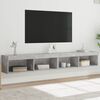 vidaXL Meubles TV avec lumi&egrave;res LED 2 pcs gris b&eacute;ton 100x30x30 cm