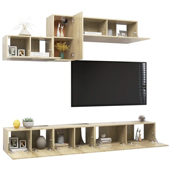 vidaXL Ensemble de meubles TV 6 pcs Chêne sonoma Bois d'ingénierie