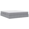 vidaXL Lit avec rangement et matelas Gris clair 160 x 200 cm Polyester