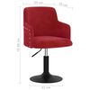 vidaXL Chaise pivotante de salle &agrave; manger Rouge bordeaux Velours