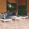 vidaXL Salon de jardin 5 pcs avec coussins bois de pin massif