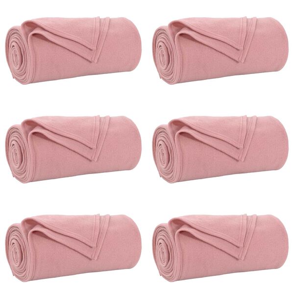 vidaXL Couvertures &agrave; jeter 6 pcs Rose 200 x 150 cm Toison