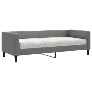 vidaXL Lit de jour avec matelas gris fonc&eacute; 80x200 cm tissu