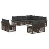 vidaXL Ensemble de canap&eacute; de jardin 11 pc Gris et Gris fonc&eacute; polyrotin