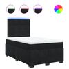 vidaXL Sommier &agrave; lattes de lit avec matelas noir 120x190 cm velours